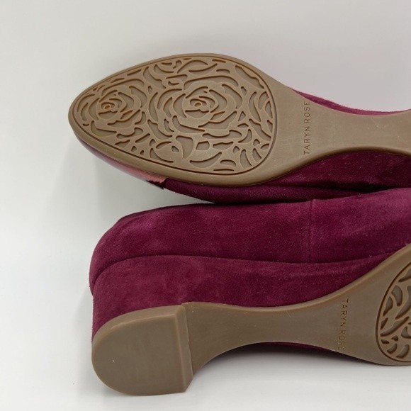 Taryn Rose Womens Size 5 Babe Metallic Suede Leather Wine‎ Plum Fig Pumps Heels - Picture 10 of 14